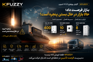 گزارش روزهای ۹ تا ۱۲ کمپین KFUZZY با تمرکز بر سبدهای فعال All-In-One، اینورتر On-Grid 125kW و باتری Deye 5kW ESS در بازار انرژی خورشیدی ایران